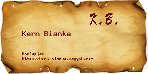 Kern Bianka névjegykártya